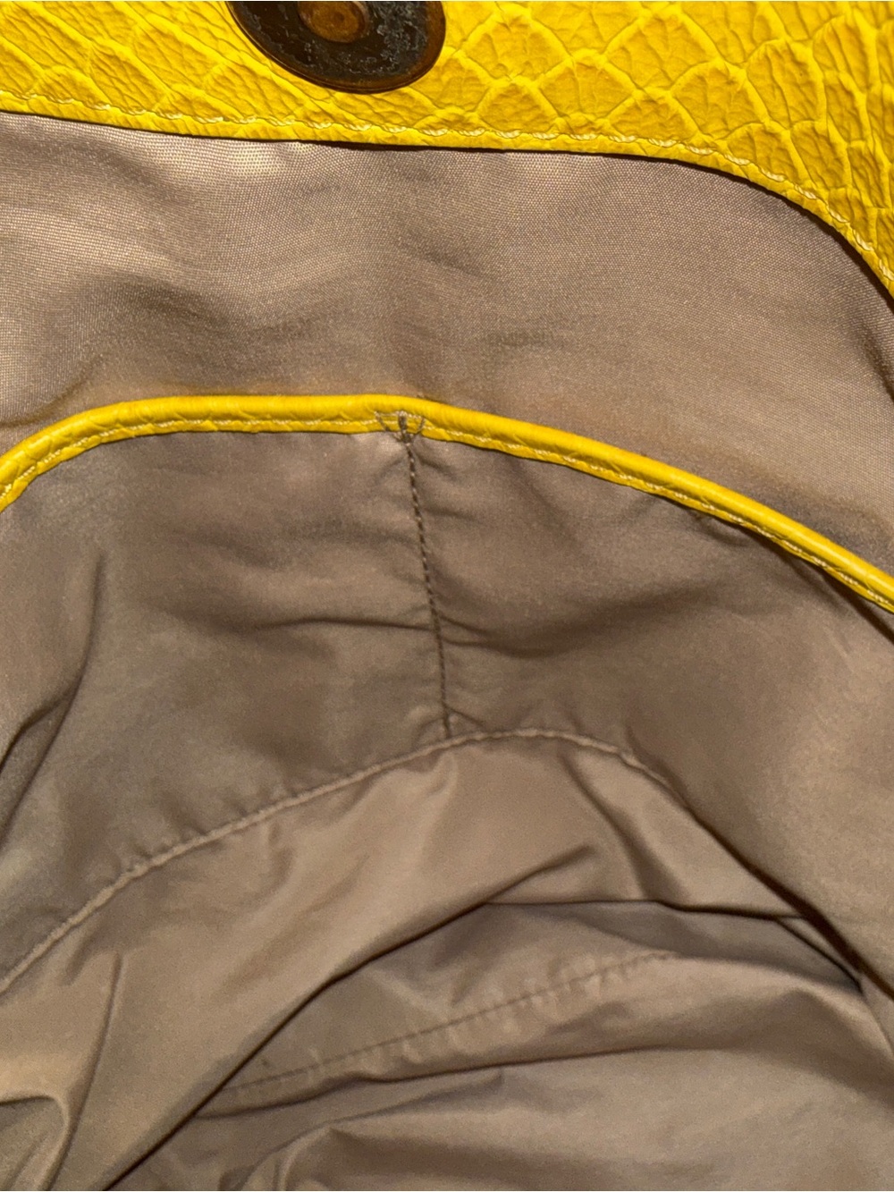 Cole Haan Casey Drawstring Hobo Shoulder Bag Sunflower Yellow Leather - Picture 16 of 16